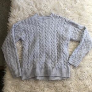 H&M oversized cable knit blue gray sweater sz xs